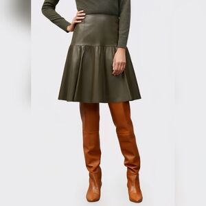 Fran A-Line Genuine Leather Skirt